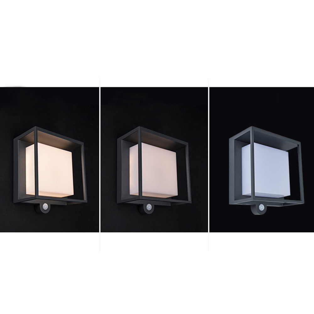 Solar Wandleuchte Außen Rechteckig,LED Warmweiß, IP65 Wasserdicht