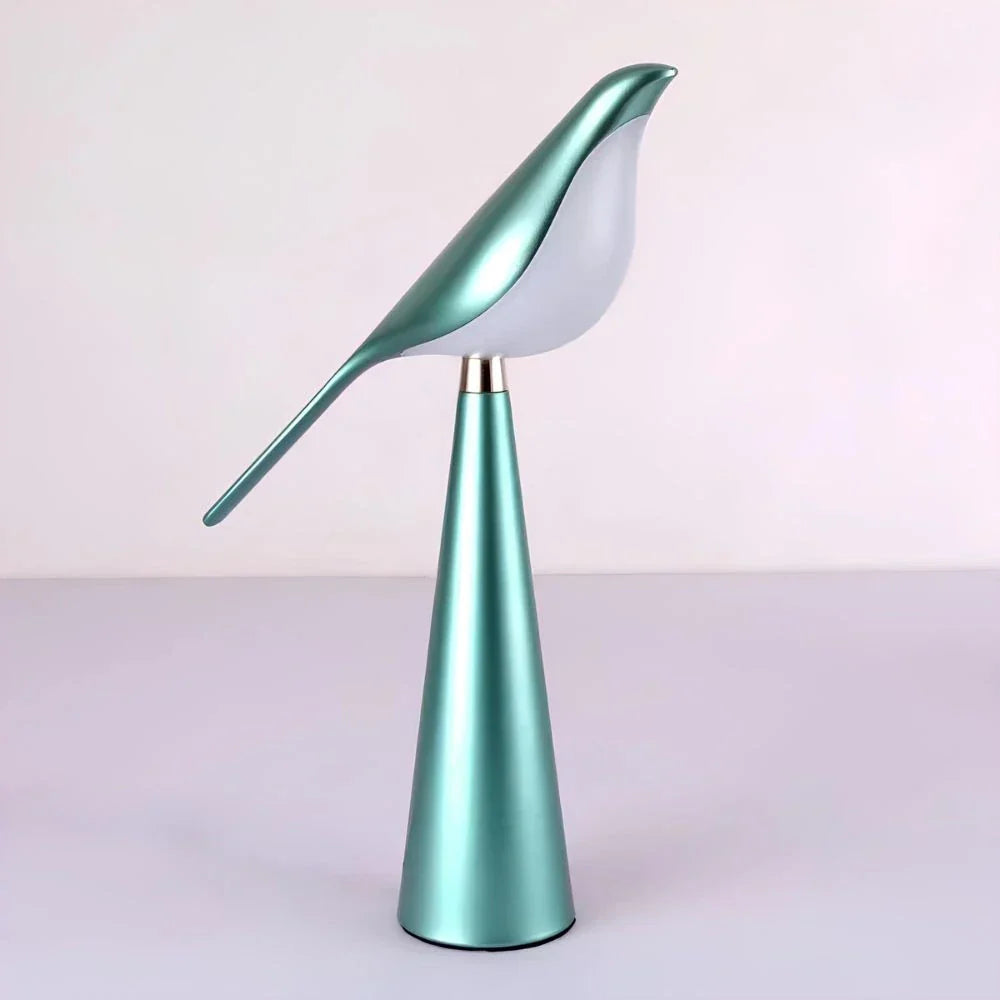 LED Tischlampe Vogel Design, Dimmbar, 3 Lichtfarben, USB