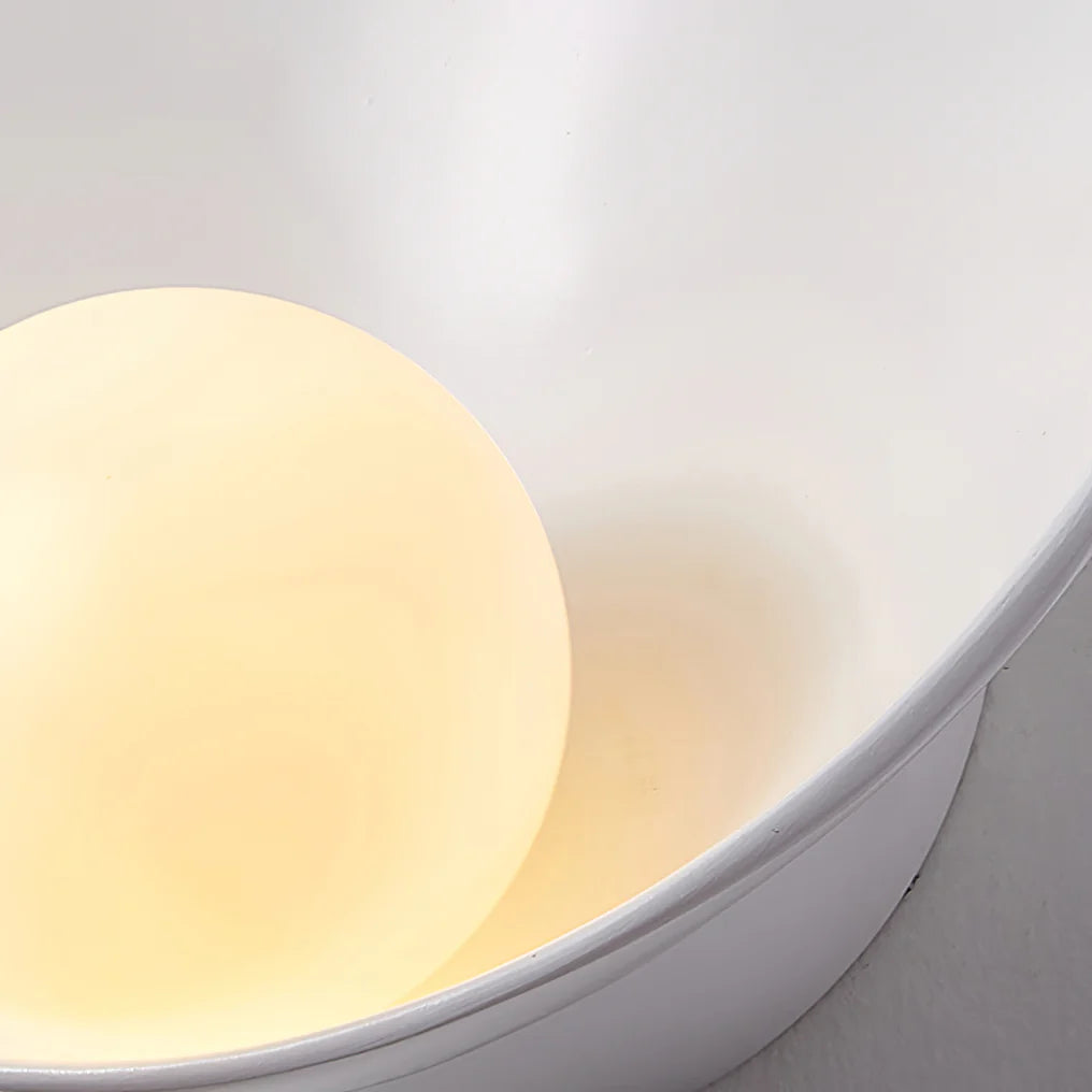 LED Wandlampe Glas Opal, Modernes Design, Schwarz / Weiß, G4