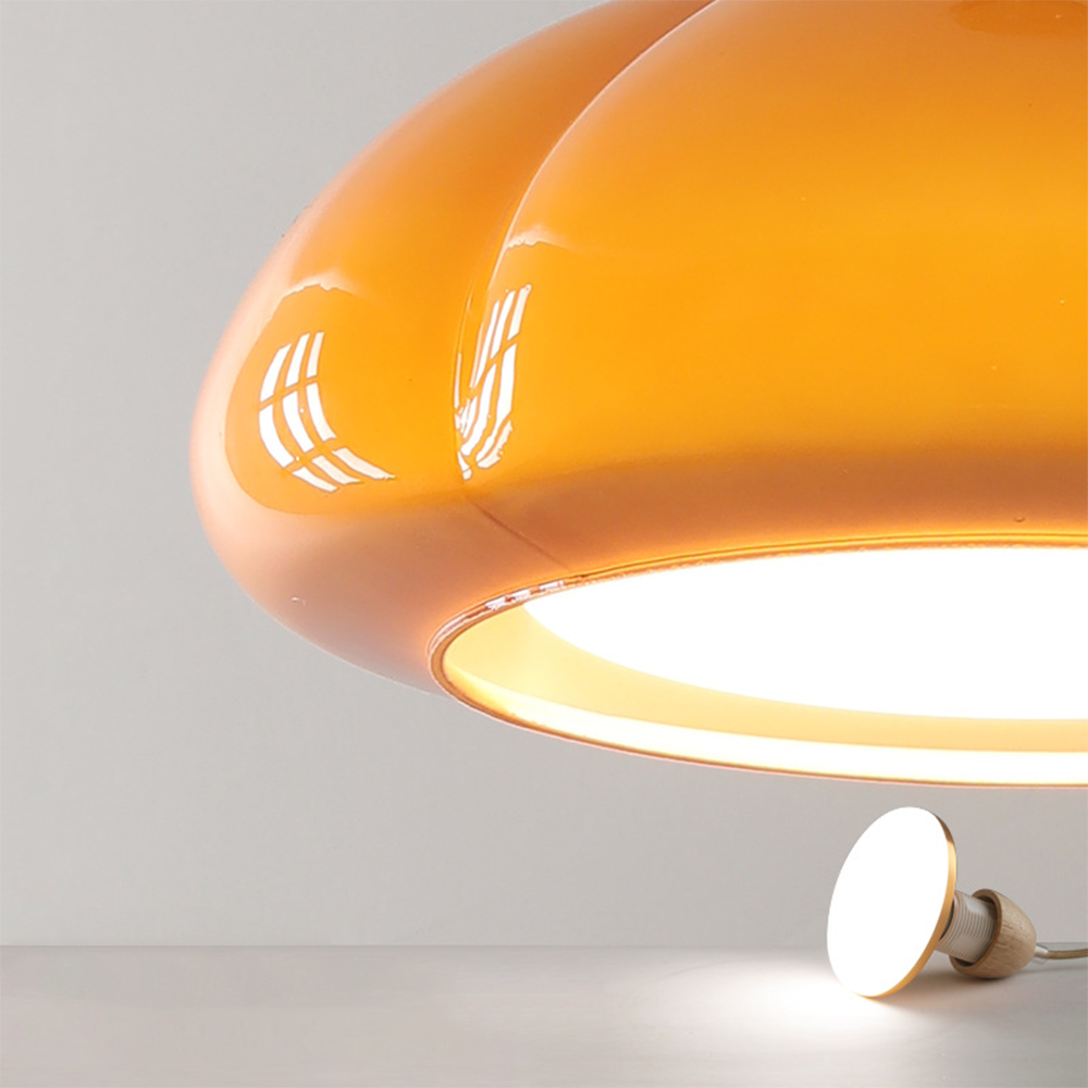 Glas Pendelleuchte, Bauhaus Design, Kürbisform