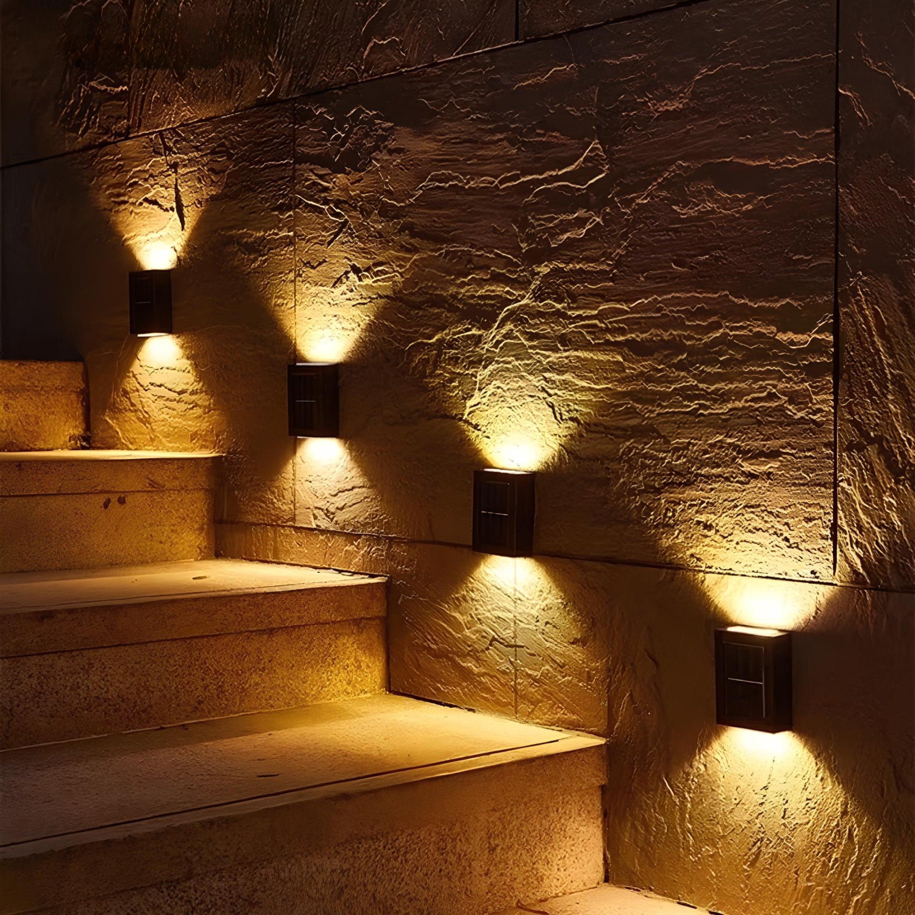 Solar LED Wandleuchte Außen, IP65, Up & Down Licht, Kabellos