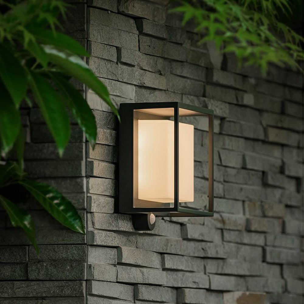 Solar Wandleuchte Außen Rechteckig,LED Warmweiß, IP65 Wasserdicht