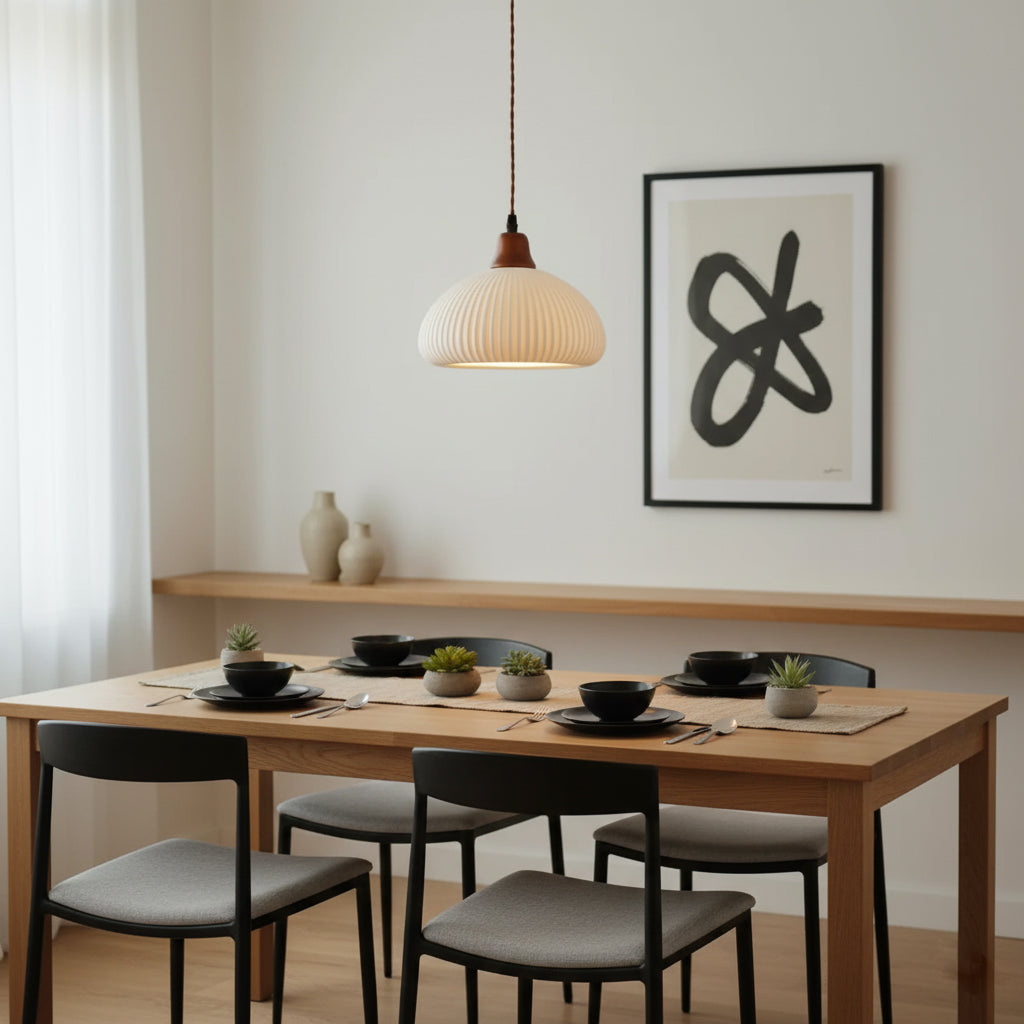 Keramik Pendelleuchte, Handgefertigtes Design Dimmbar E27