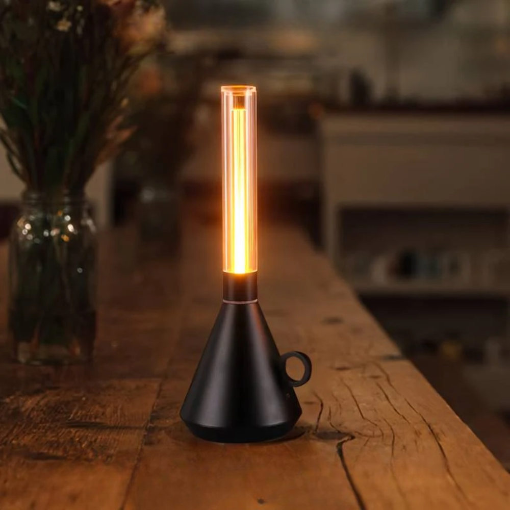 Kabellose LED Tischlampe dimmbar, Retro Tischleuchte