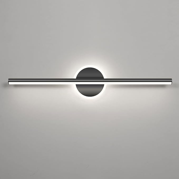 LED Bad Wandleuchte Schwarz Gold, Moderne Wandlampe 40/60/80 cm