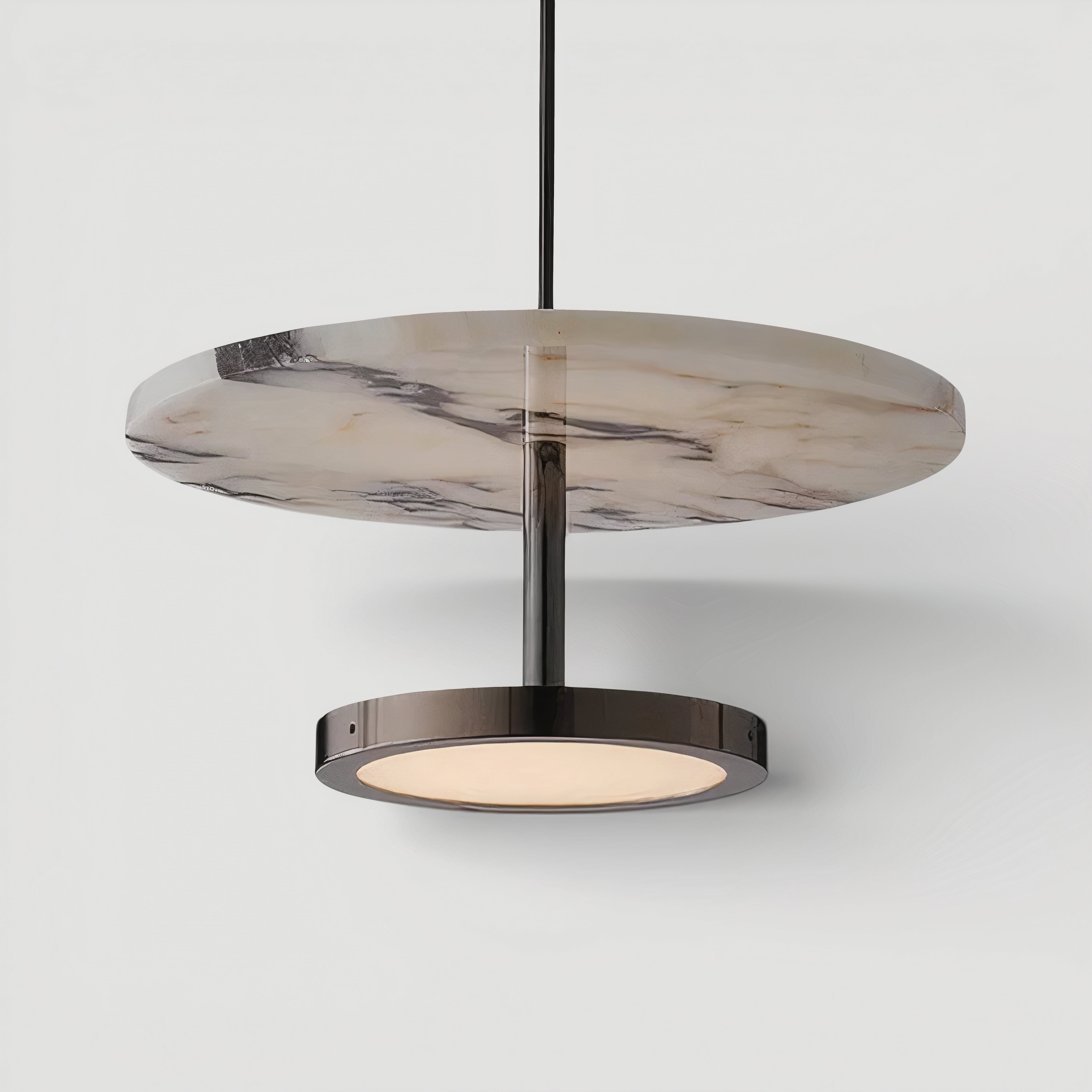 Hängelampe Schwarz Marmor LED, Moderne Pendelleuchte Design