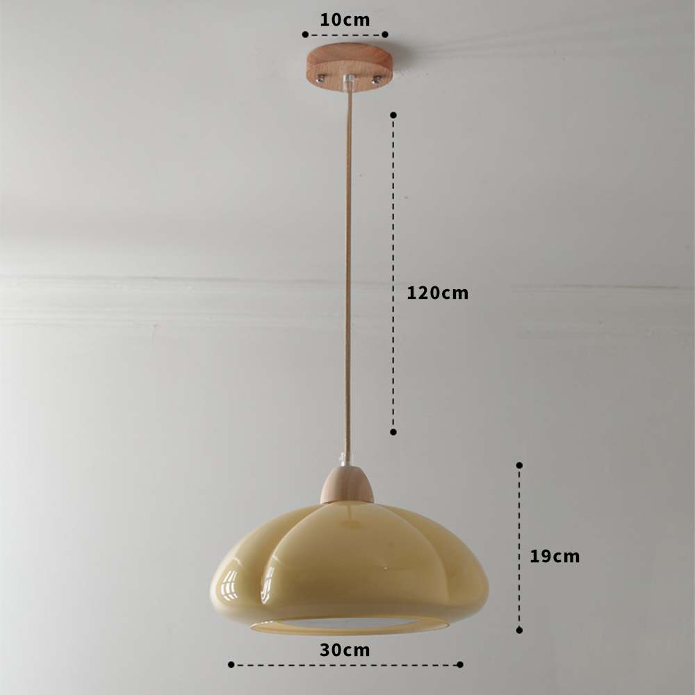 Glas Pendelleuchte, Bauhaus Design, Kürbisform