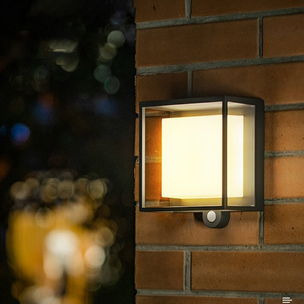 Solar Wandleuchte Außen Rechteckig,LED Warmweiß, IP65 Wasserdicht
