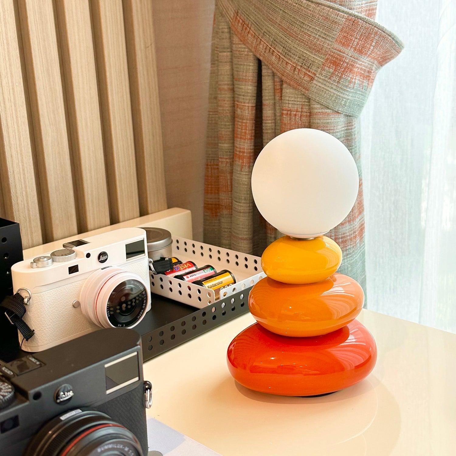 Bauhaus Tischlampe Glas Keramik – LED, Mid-Century Design