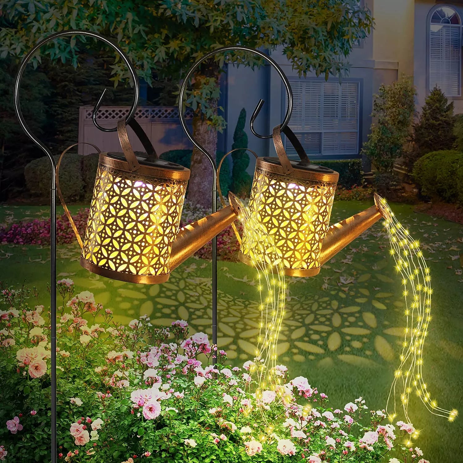 Solar Gießkanne Leuchte LED, Garten Deko Sternenregen