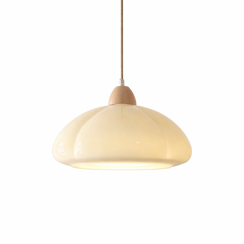 Glas Pendelleuchte, Bauhaus Design, Kürbisform