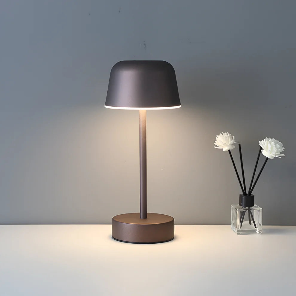 Kabellose LED Tischlampe dimmbar, Tischleuchte Aluminium
