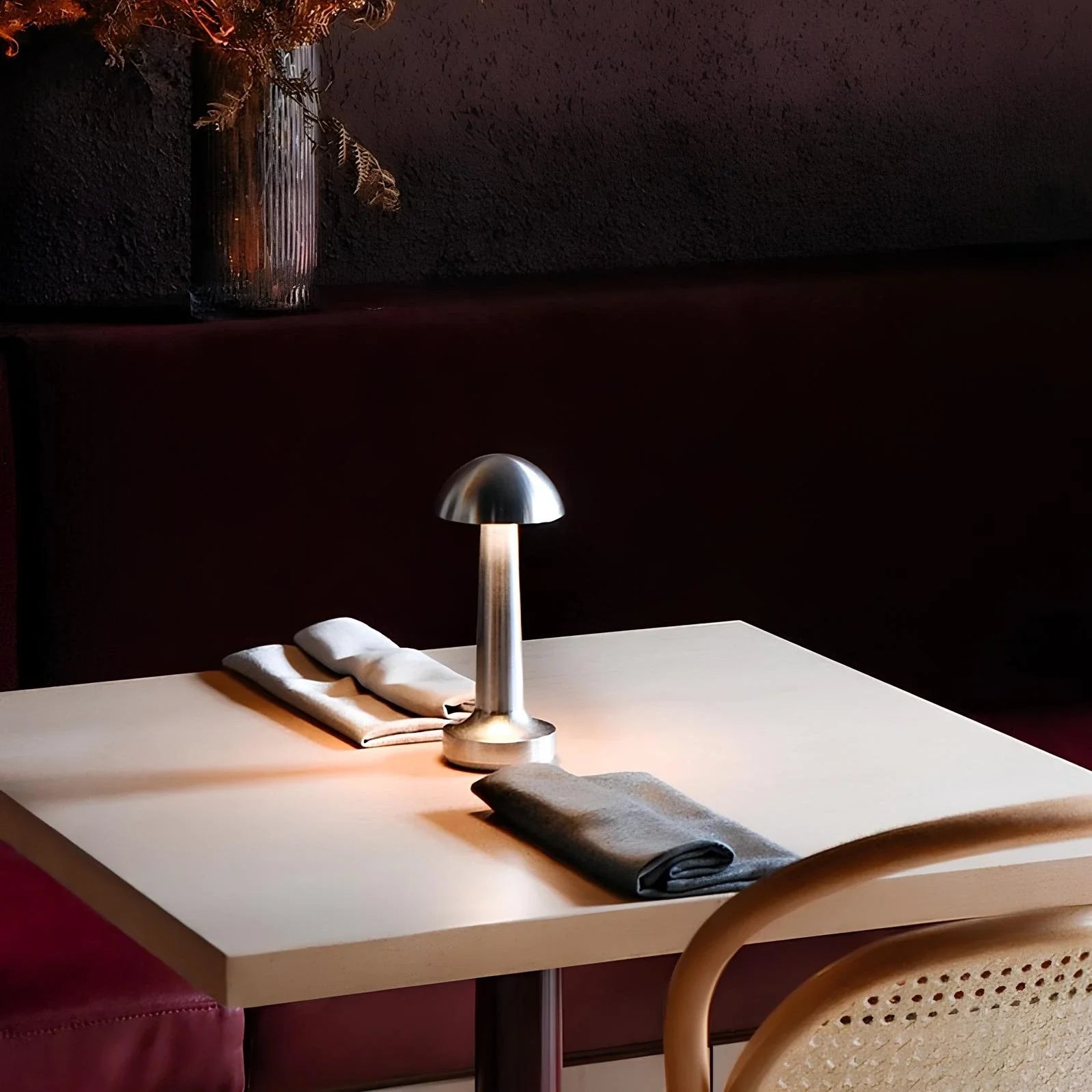 Kabellose LED Tischlampe Metall, Akku, Dimmbar, USB-C
