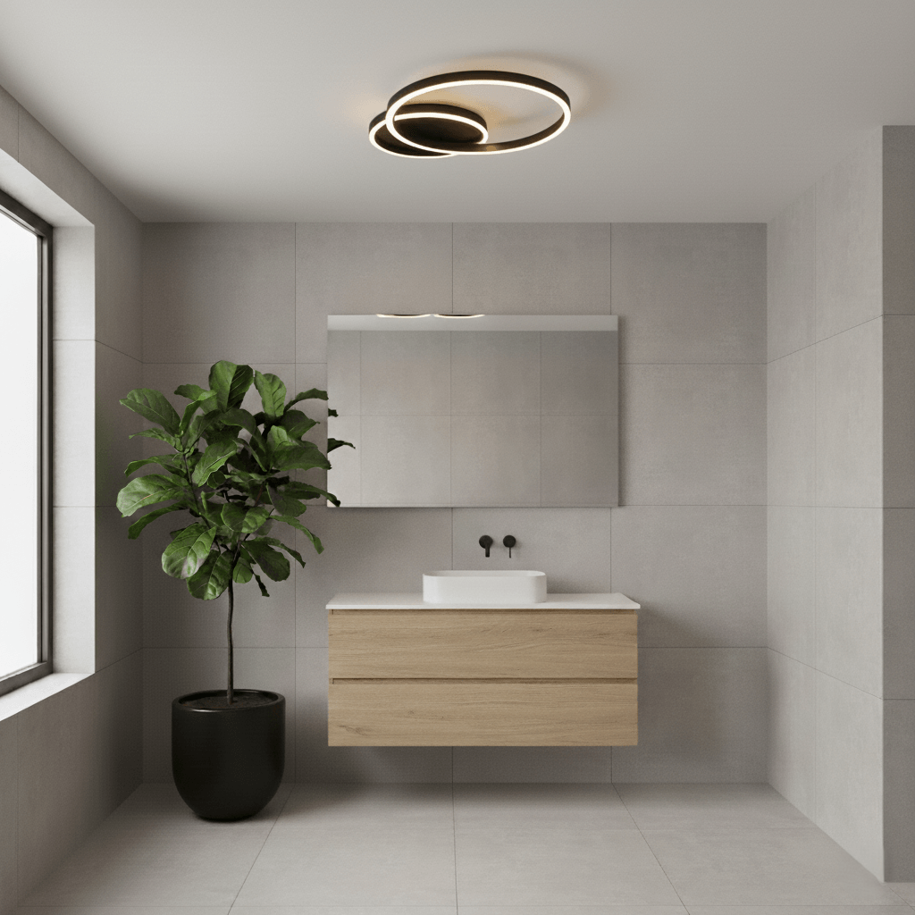 LED Deckenleuchte Ringe Schwarz, Moderne Deckenlampe 2/3-Flammig Dimmbar