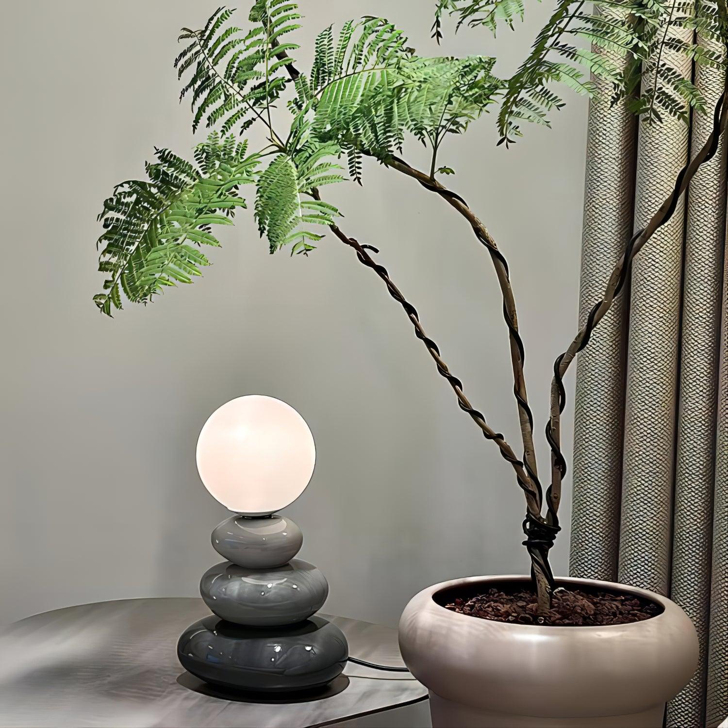 Bauhaus Tischlampe Glas Keramik – LED, Mid-Century Design