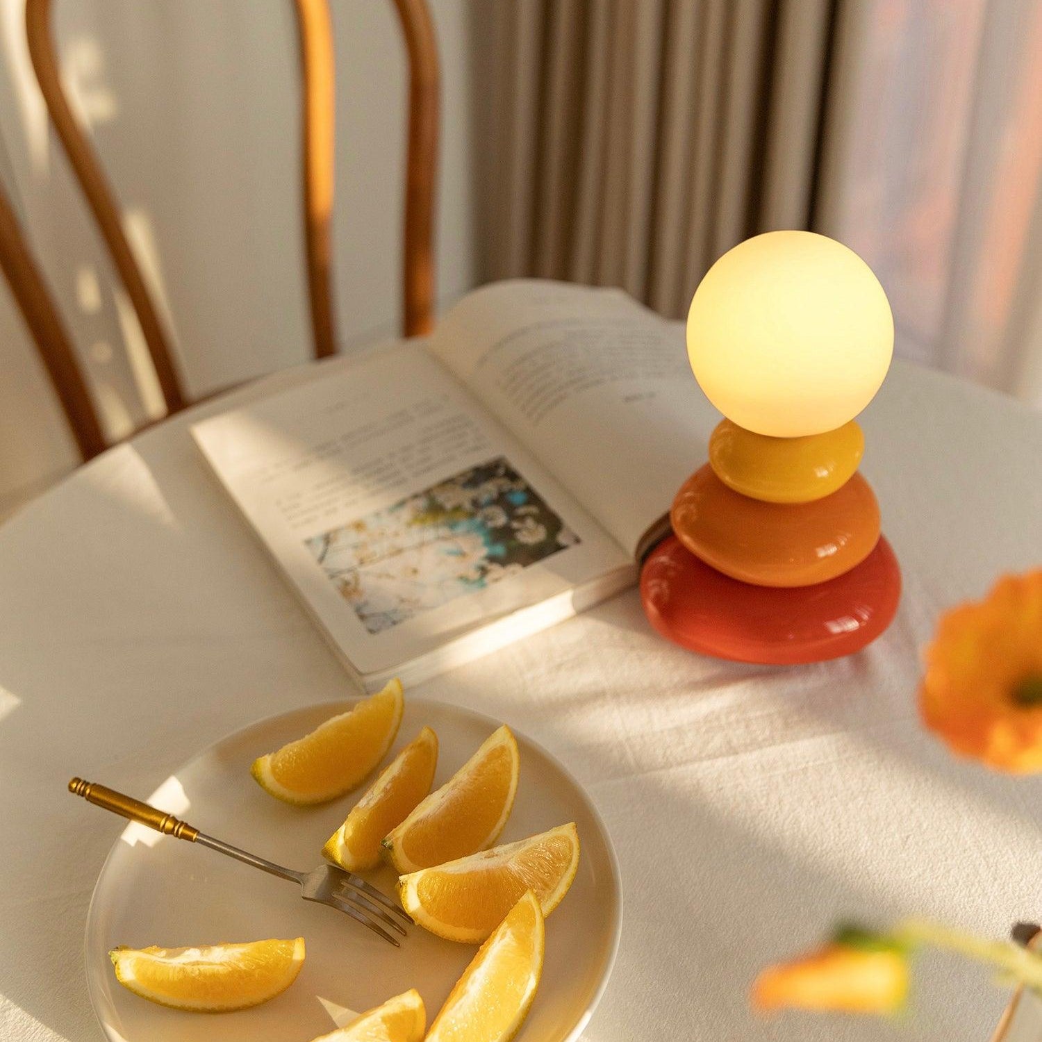 Bauhaus Tischlampe Glas Keramik – LED, Mid-Century Design
