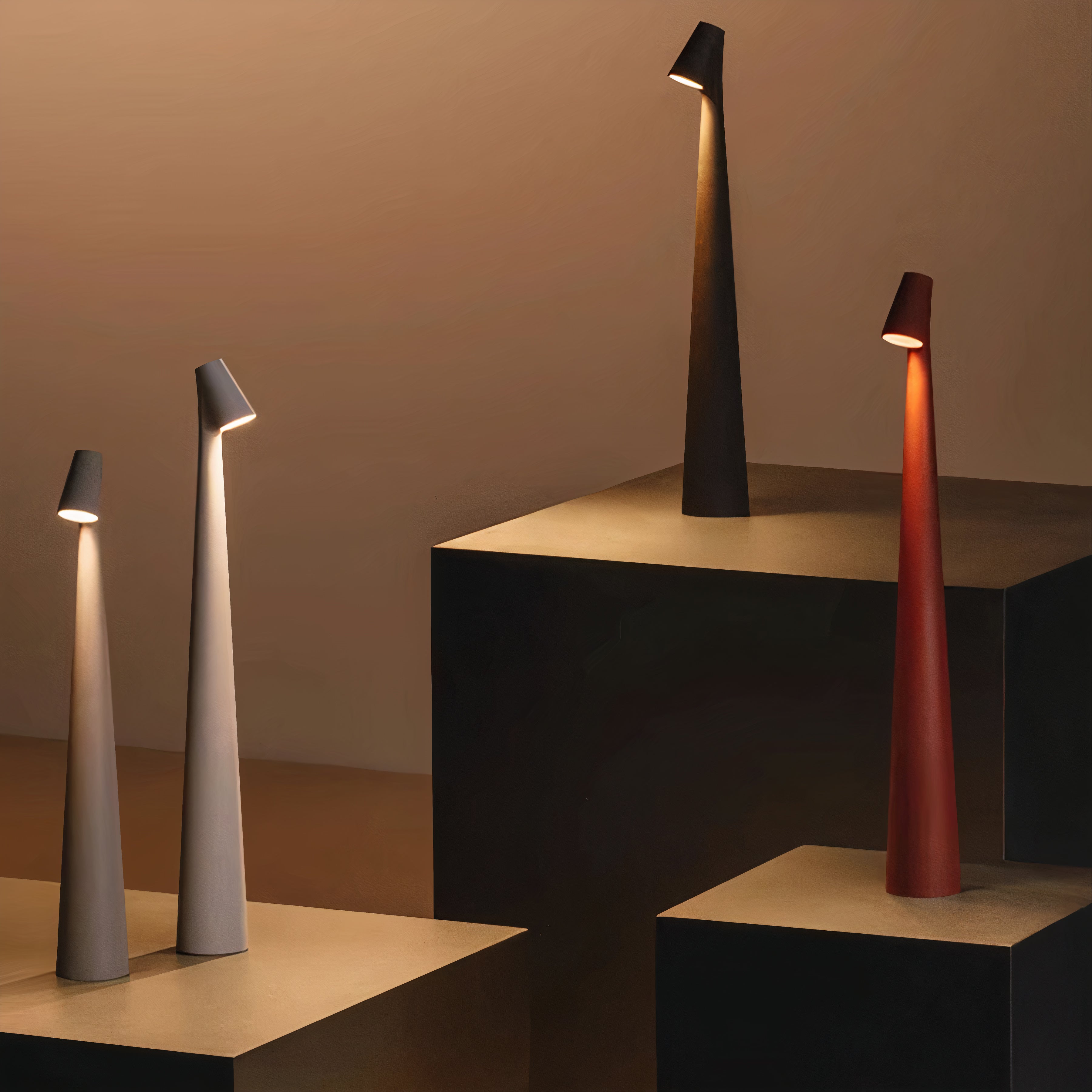 Kabellose LED Tischlampe mit Akku, Dimmbar, Holz Design, USB-C