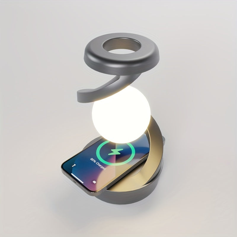 LED RGB Tischlampe, Gestensteuerung, Wireless Charging, Dimmbar