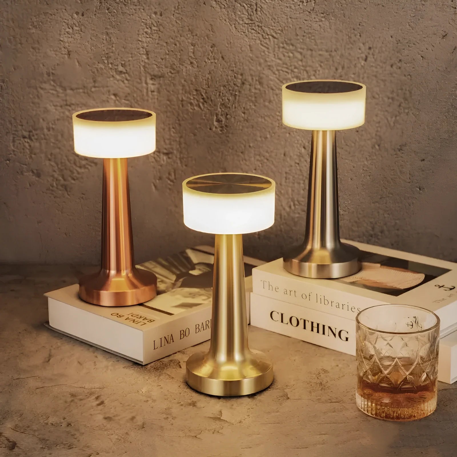 Kabellose LED Tischlampe Metall, Akku, Dimmbar, USB-C