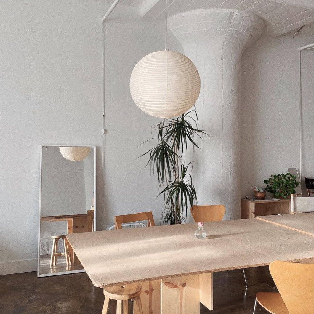 Pendelleuchte Baumwollpapier Rund, Japandi Design Dimmbar mit Stecker