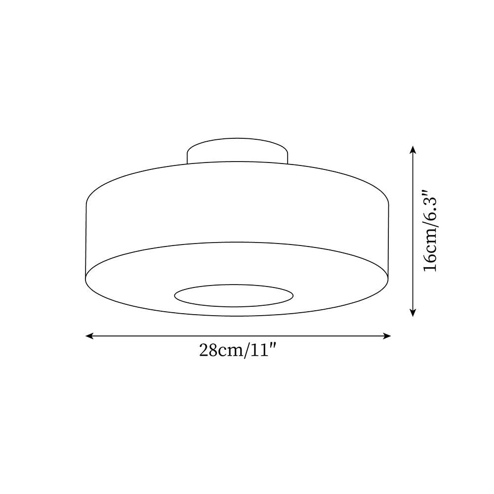 Bernstein Glas Deckenleuchte LED, Runde Deckenlampe 3000K Modern