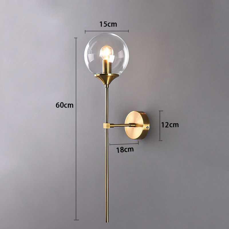 Moderne Wandlampe aus Metall und Glas – E27, Minimalistisches Design