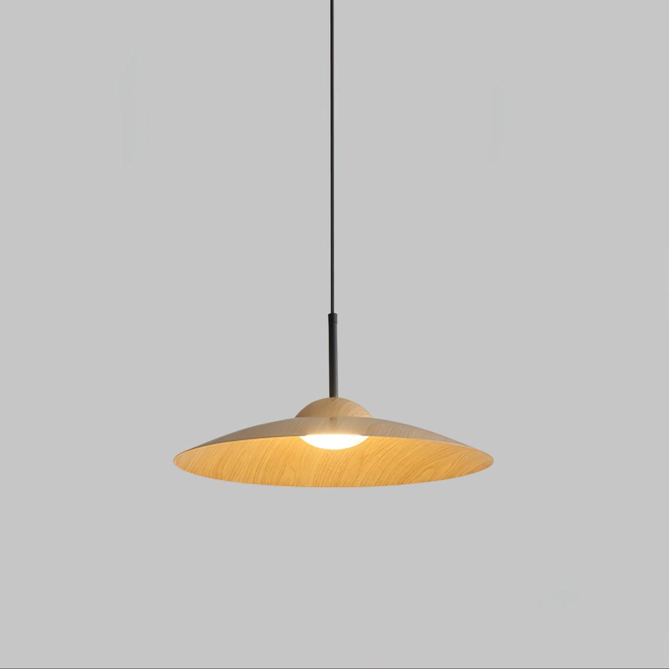 LED Pendelleuchte rund Holzoptik, Moderne höhenverstellbare Hängelampe