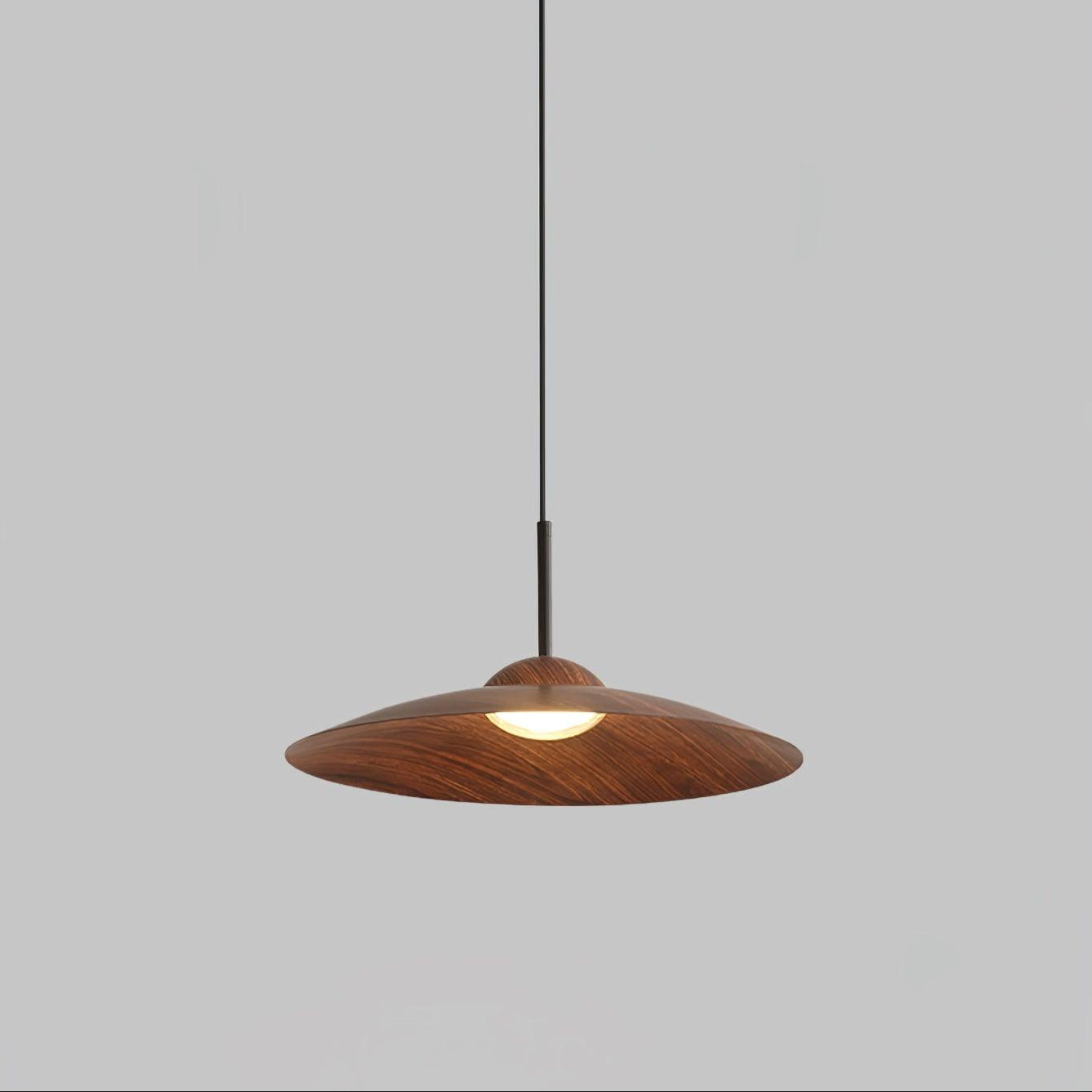 LED Pendelleuchte rund Holzoptik, Moderne höhenverstellbare Hängelampe