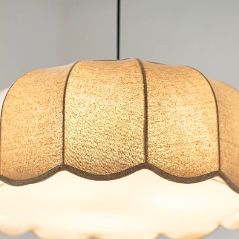 Stoff Pendelleuchte Bananenblatt, Handgefertigtes Design E27