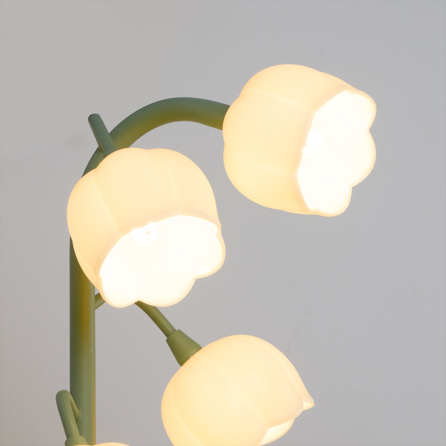 Tischlampe Blume Grün Metall, LED Nachttischlampe Orchidee Design
