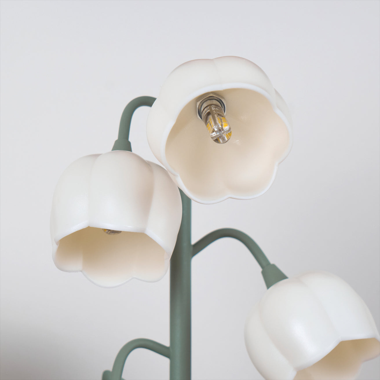 Tischlampe Blume Grün Metall, LED Nachttischlampe Orchidee Design