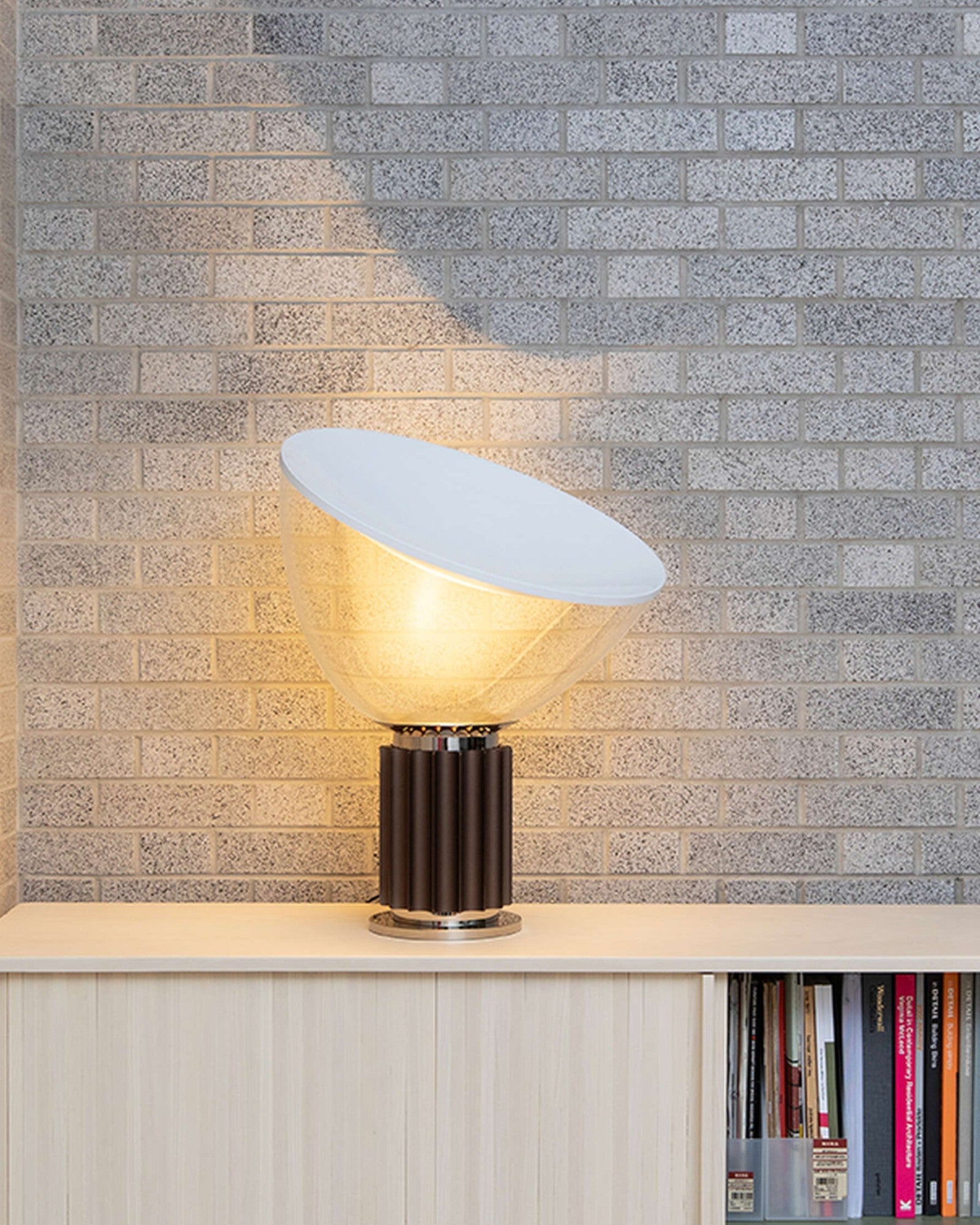 Art Deco Tischlampe Glas Metall, Moderne Tischleuchte