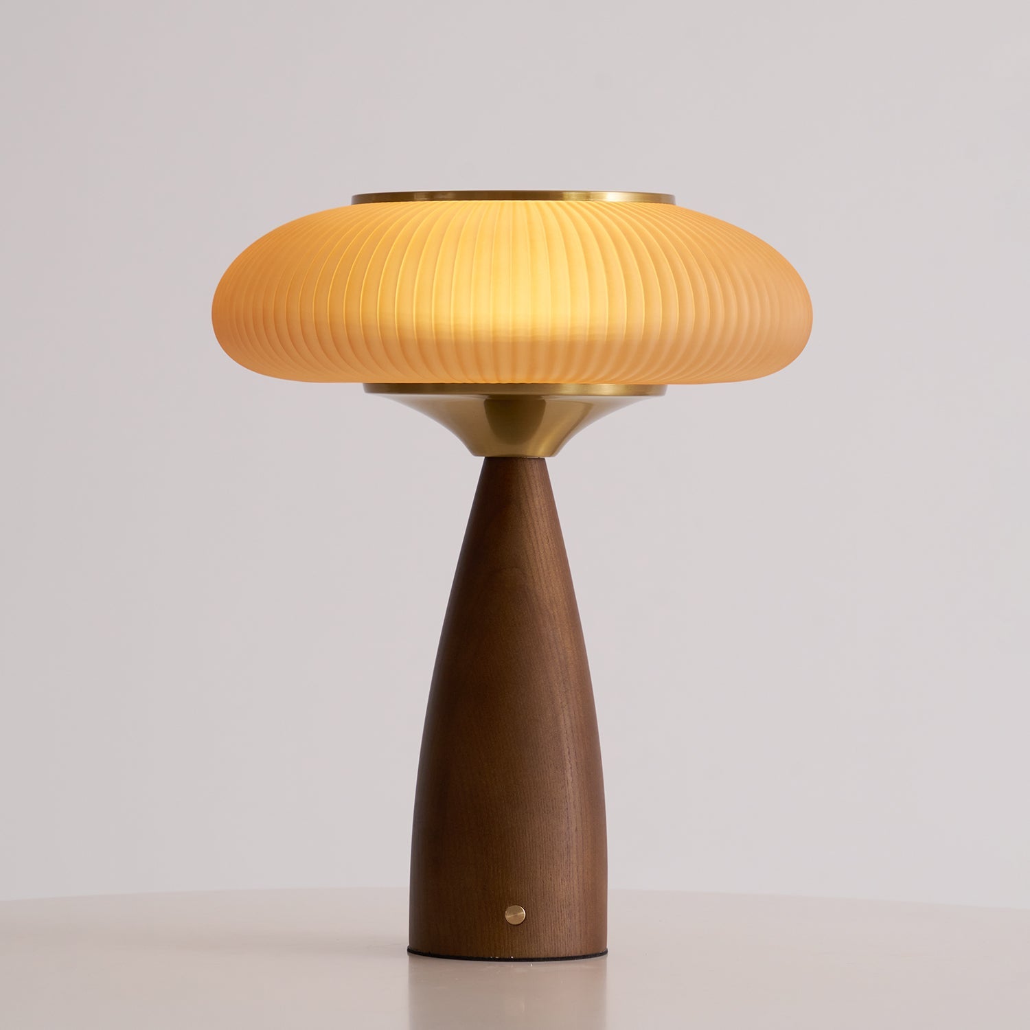 Tischlampe Glas Geriffelt Kabellos, Warmweiß LED Dimmbar mit Akku Touch