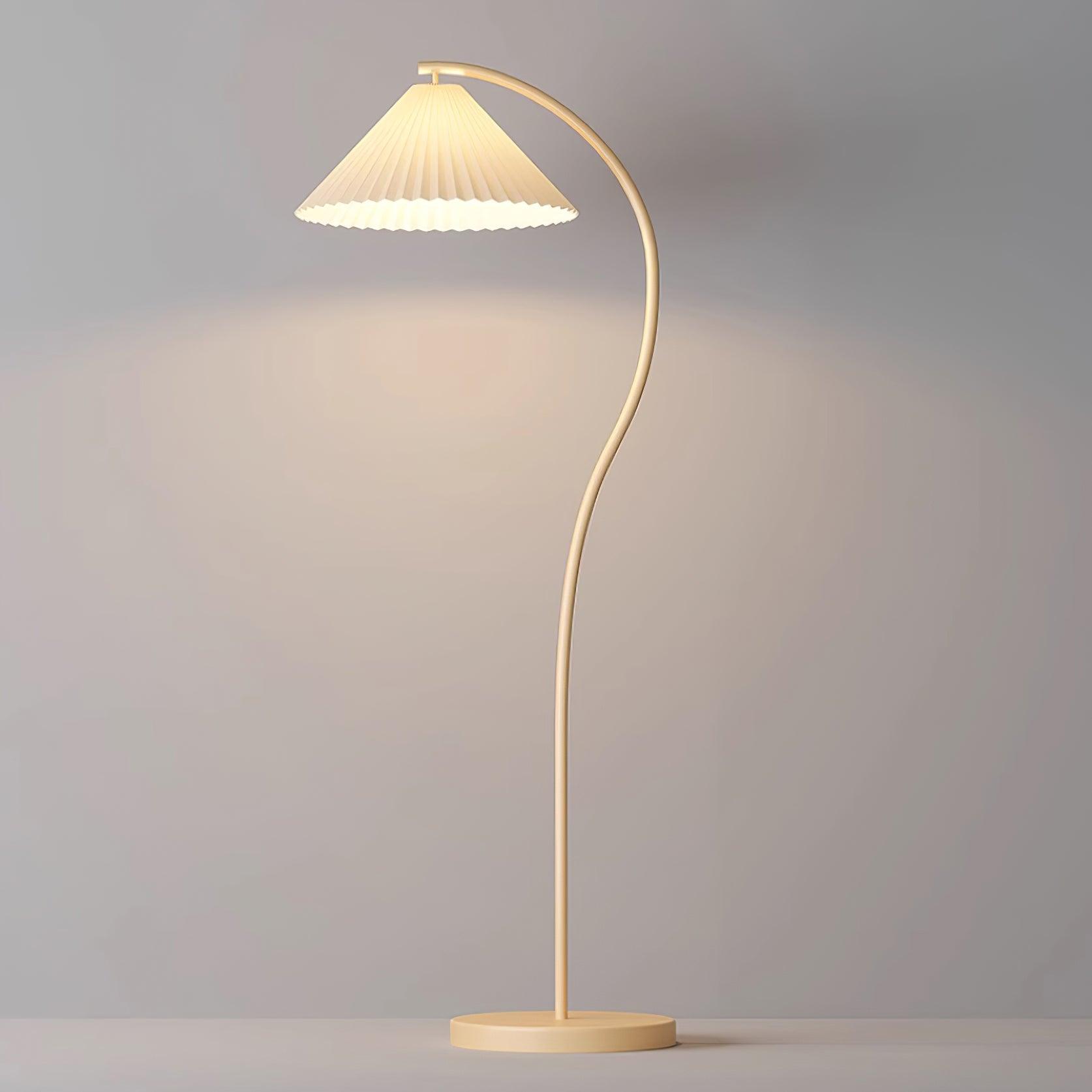 Stehlampe Stoff Plissee, Design Stehleuchte Verstellbar E27