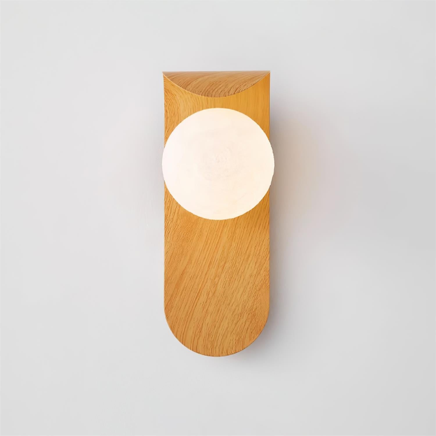Wandleuchte Kugel Glas Holzoptik, LED Wandlampe G9 Modern