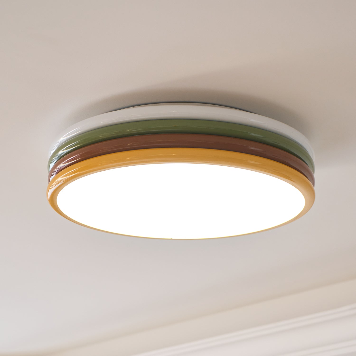 Deckenleuchte Metall Acryl, Rundes Design Warmweiß LED Dimmbar Mehrfarbig