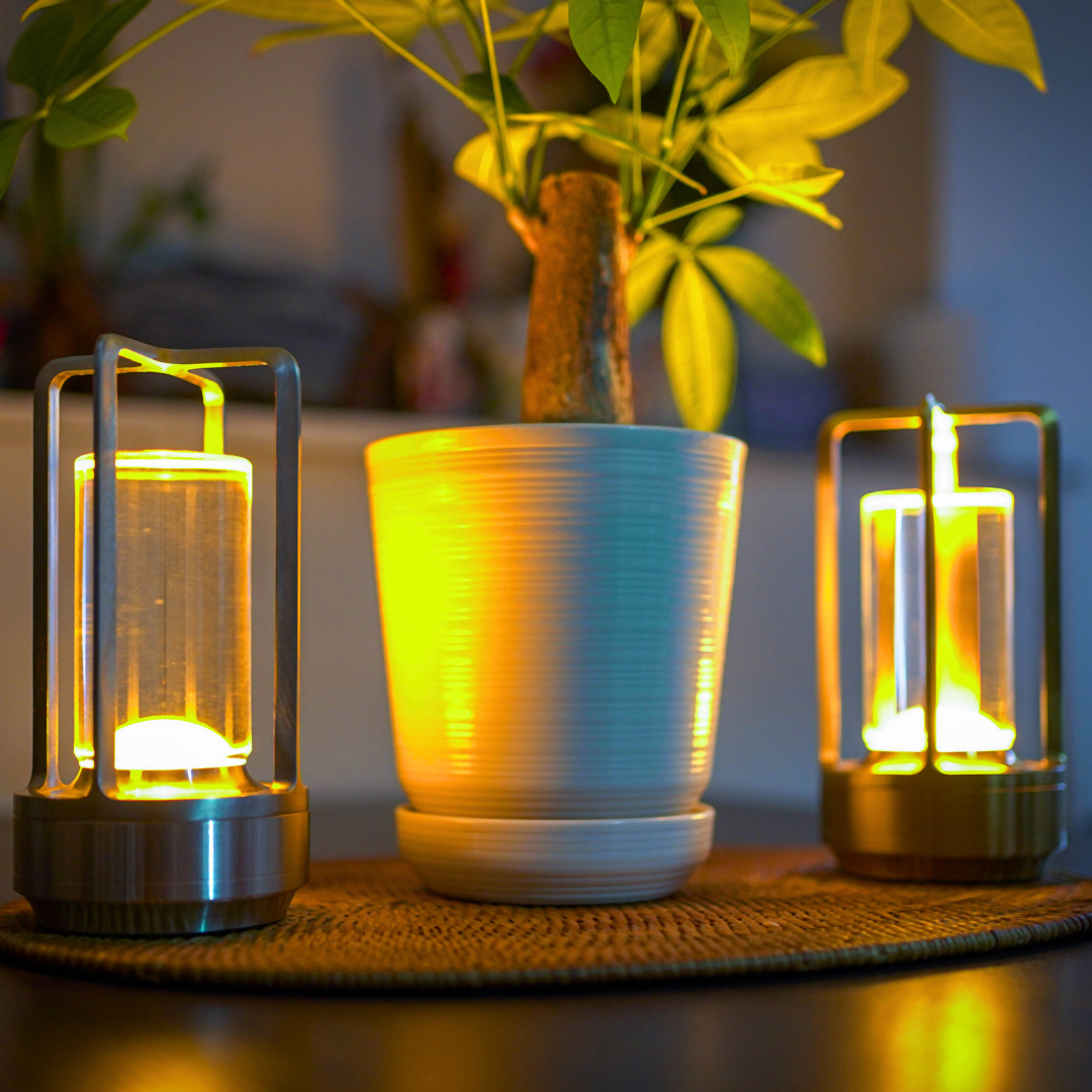 Kristall Tischlampe LED kabellos, Dimmbare Tischleuchte