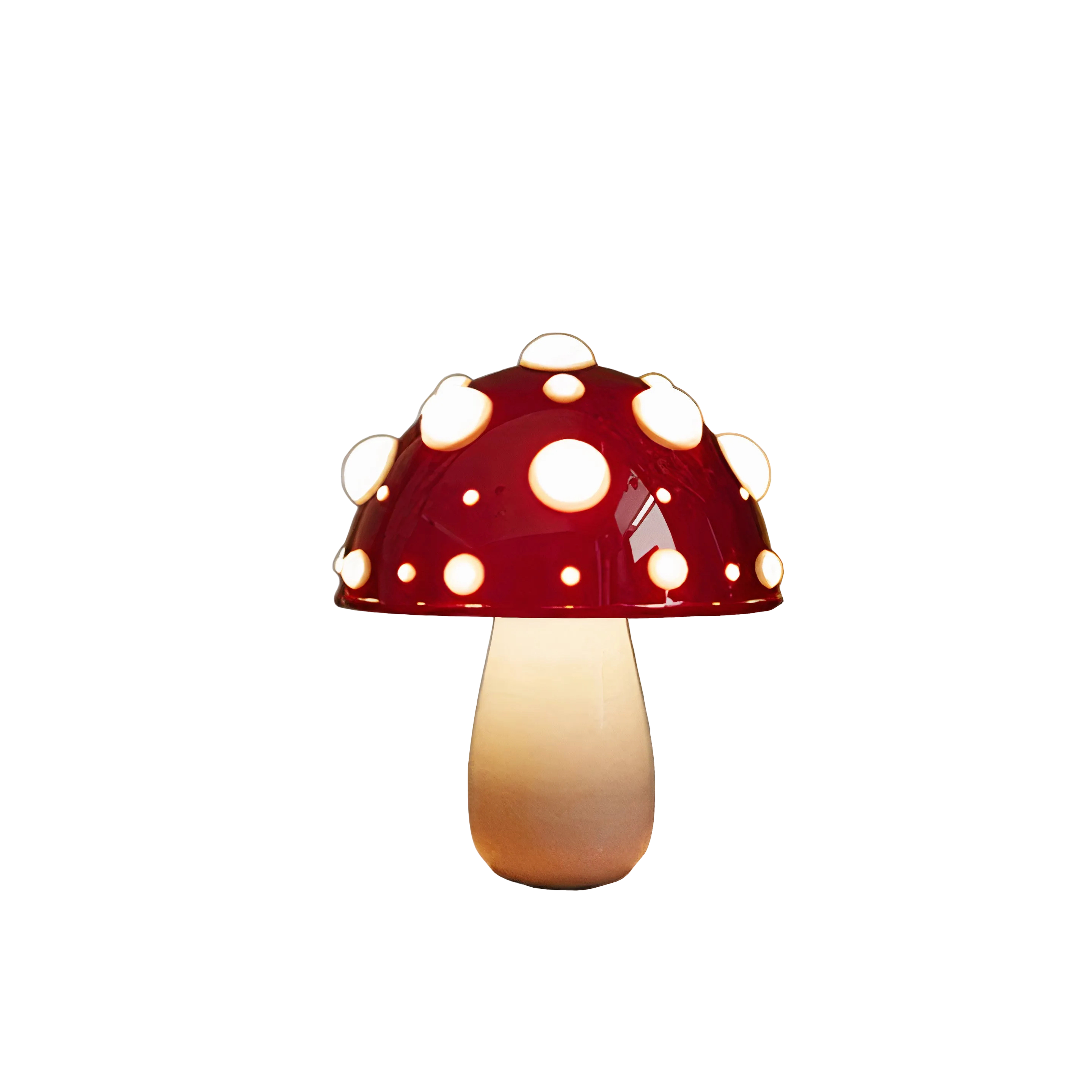 Pilz Tischlampe LED dimmbar, Kabellose Tischleuchte modern