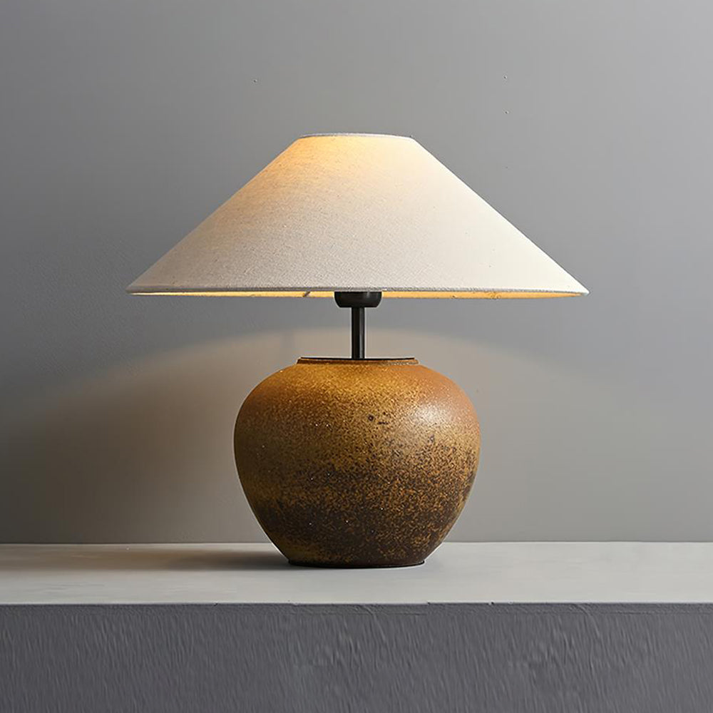 Keramik Tischlampe, Handgefertigtes Design Warmweiß E27