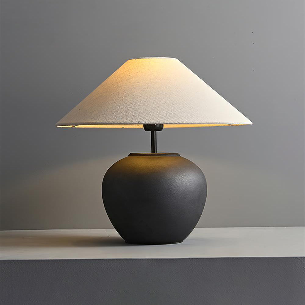 Keramik Tischlampe, Handgefertigtes Design Warmweiß E27