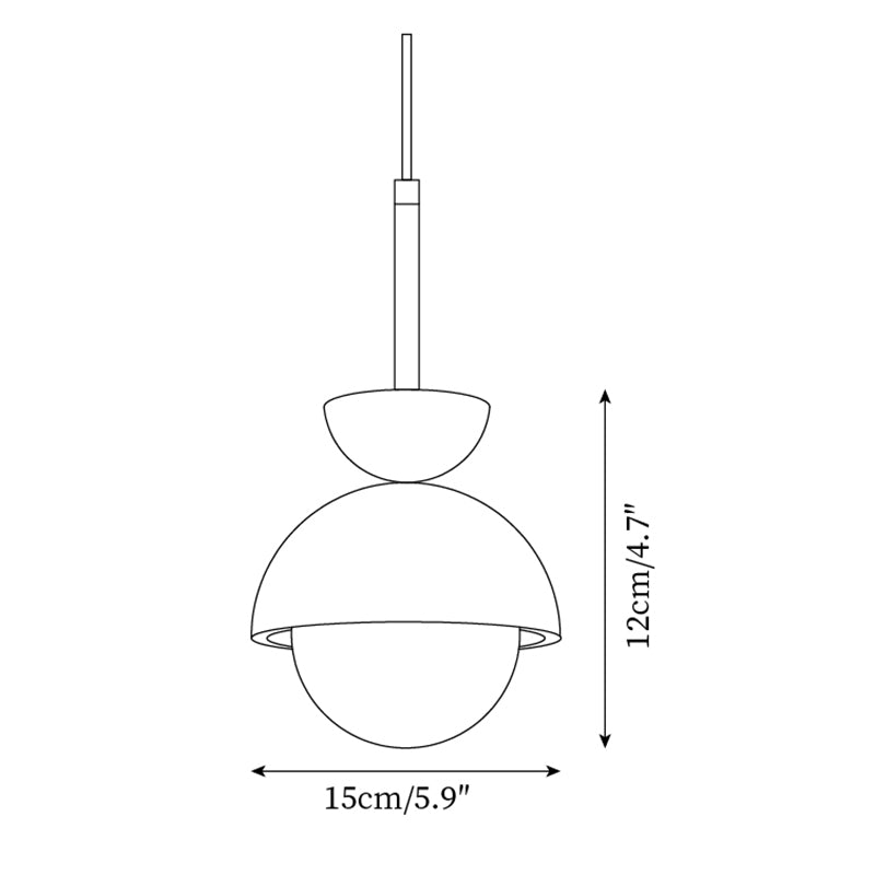 Travertin Pendelleuchte Massivholz Glas, Kugel Design Dimmbar Warmweiß