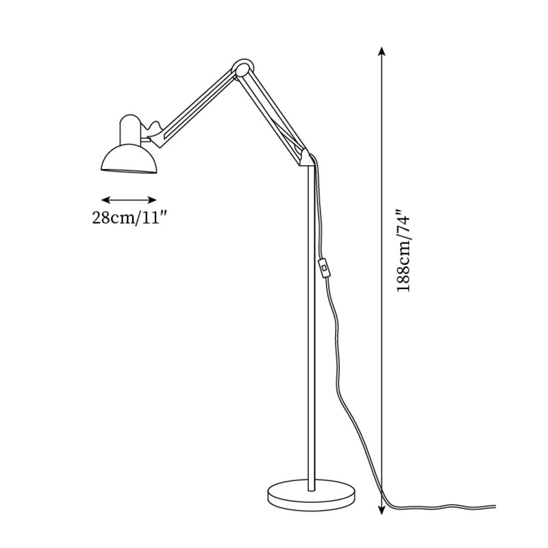 Stehlampe Metall Farbig, Verstellbarer Arm Retro Design