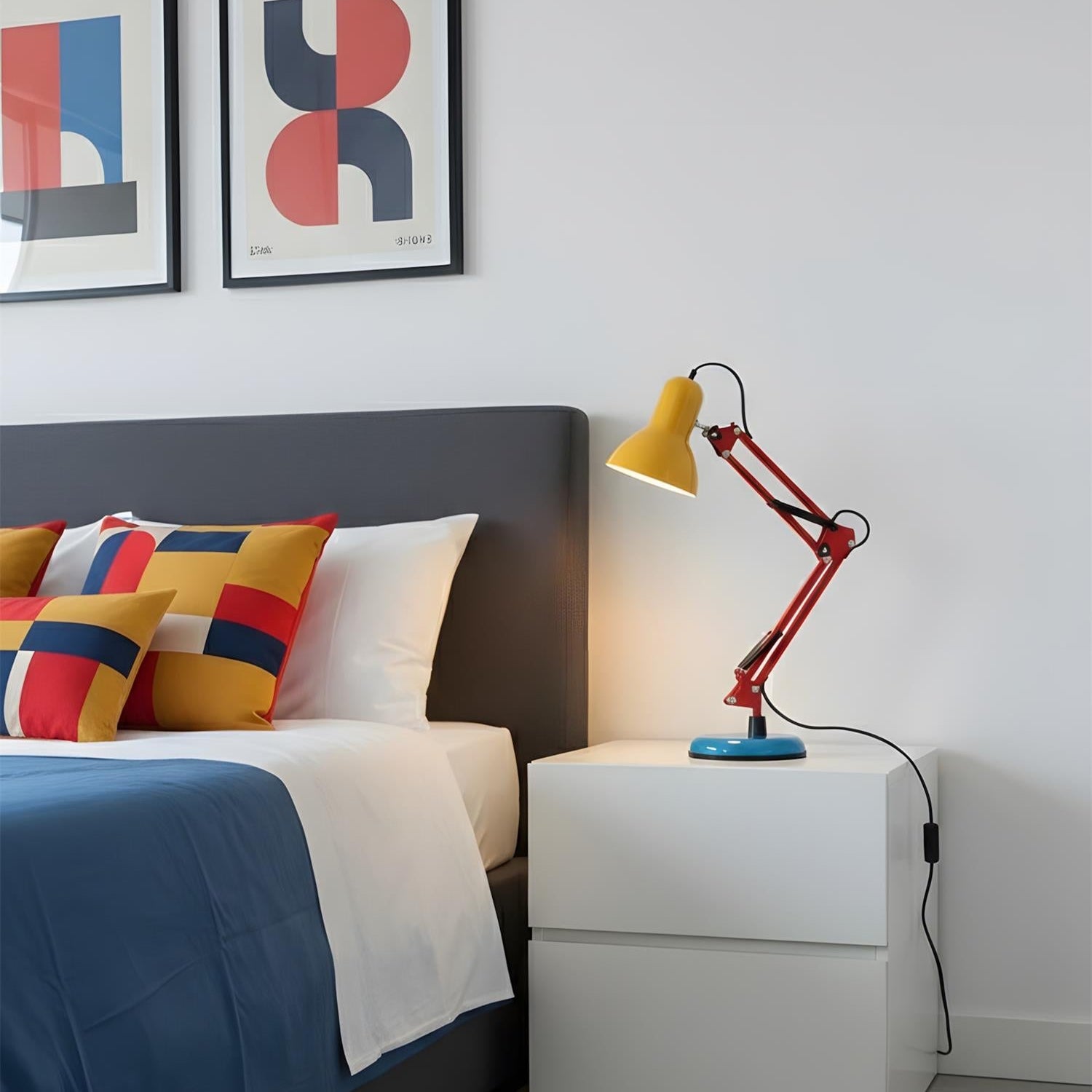 Tischlampe Metall Bunt, Verstellbarer Arm Modernes Design