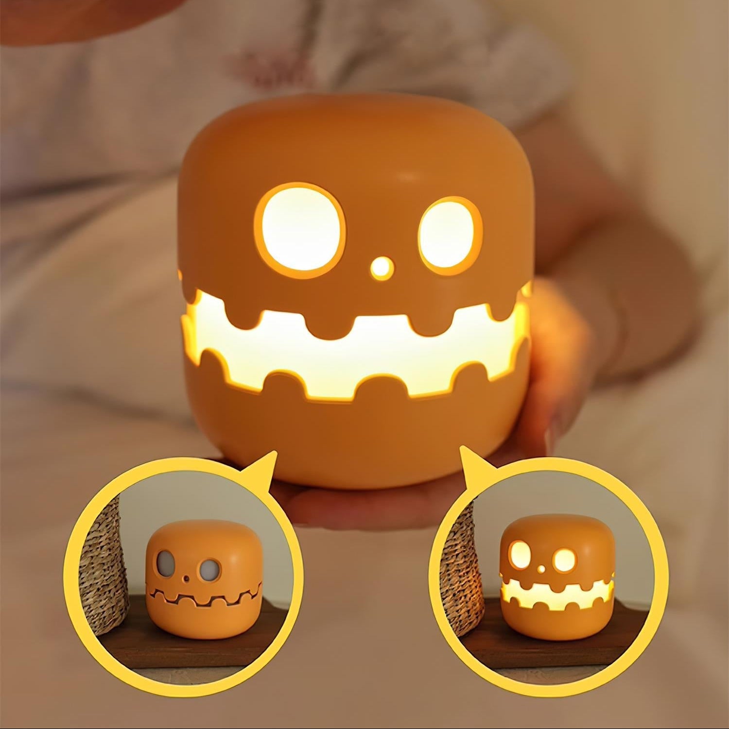 Kürbis Tischlampe, Verspieltes Design LED Dimmbar