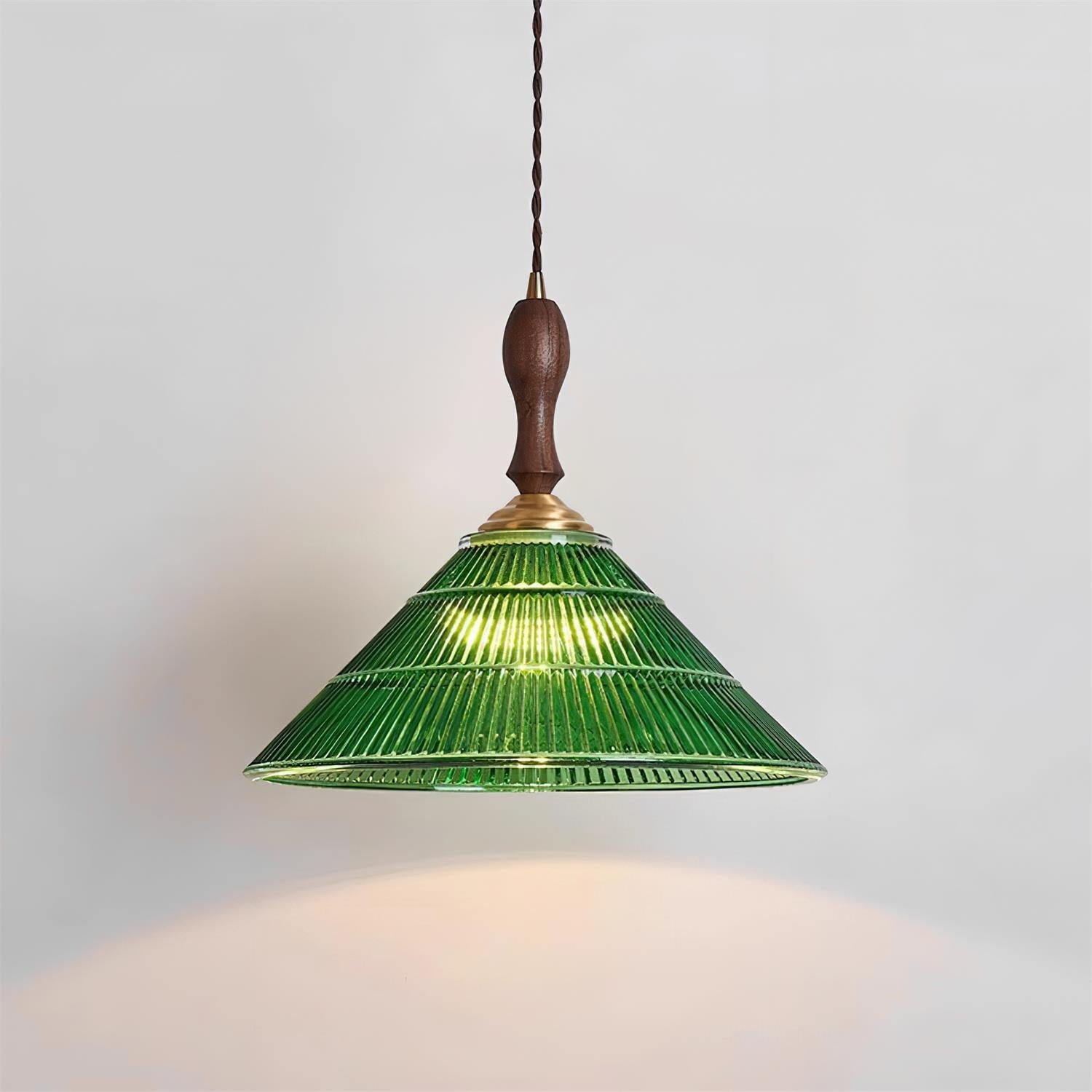 Grüne Pendelleuchte Glas, Vintage Design Dimmbar