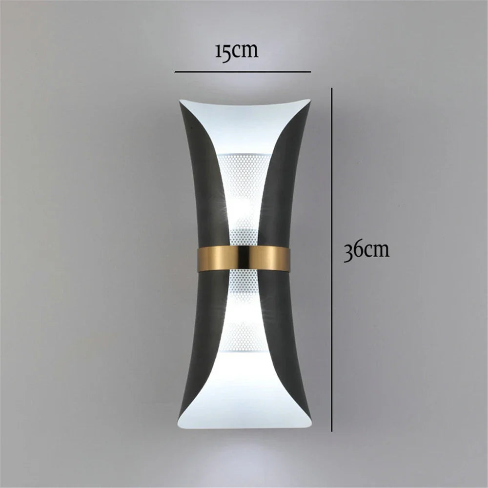 LED Wandleuchte Up Down 2-flammig, Wandlampe schwarz gold