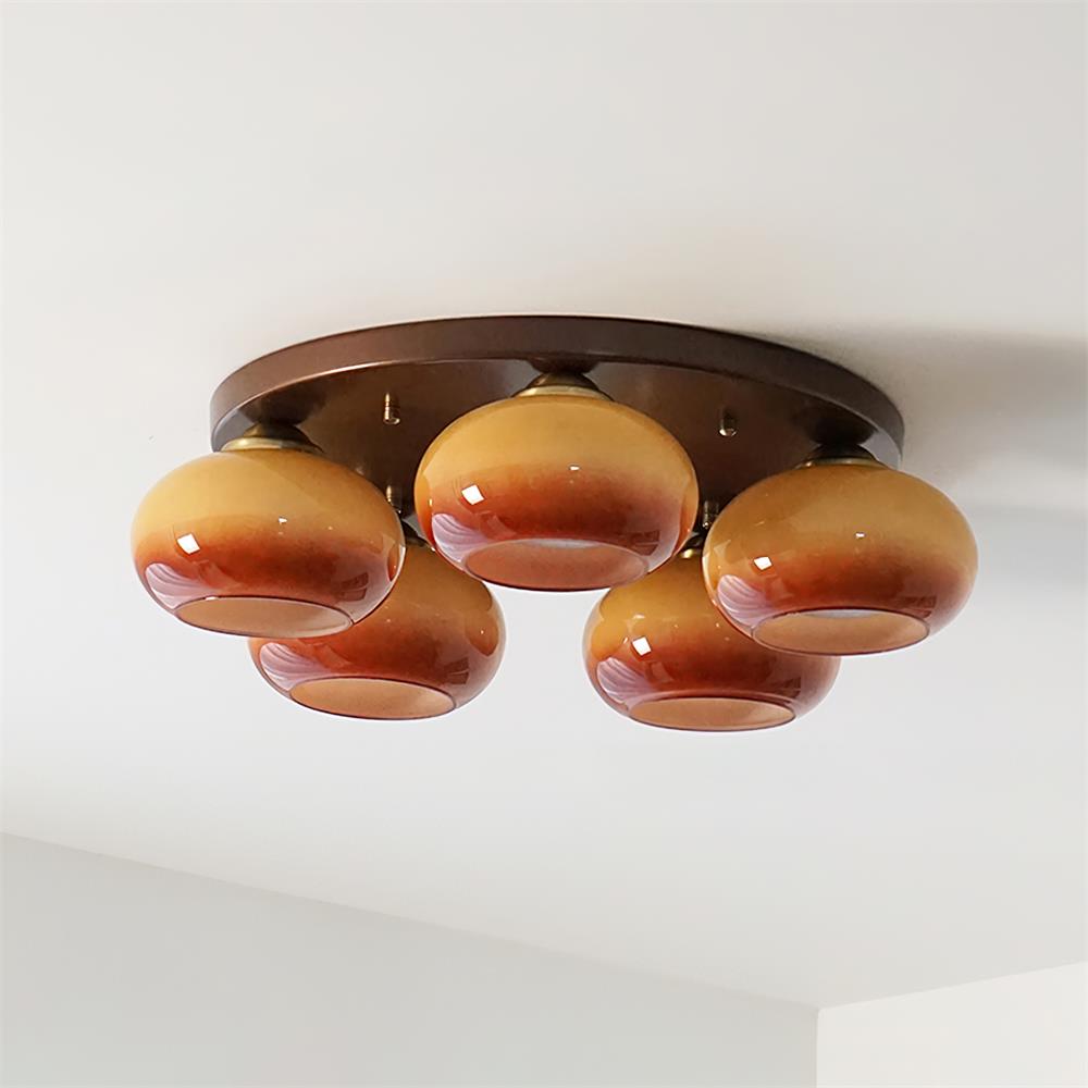 Glas Deckenleuchte Kugel 5-flammig Ø55 cm, Dimmbar