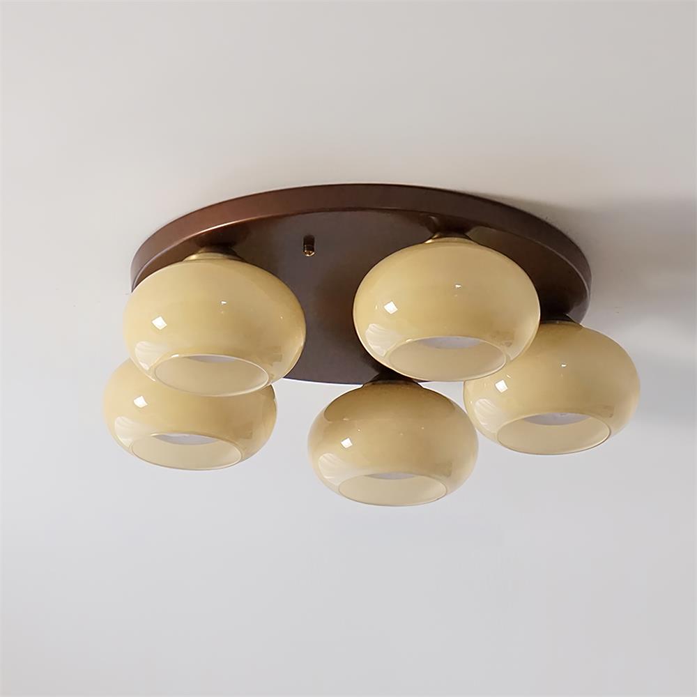 Glas Deckenleuchte Kugel 5-flammig Ø55 cm, Dimmbar