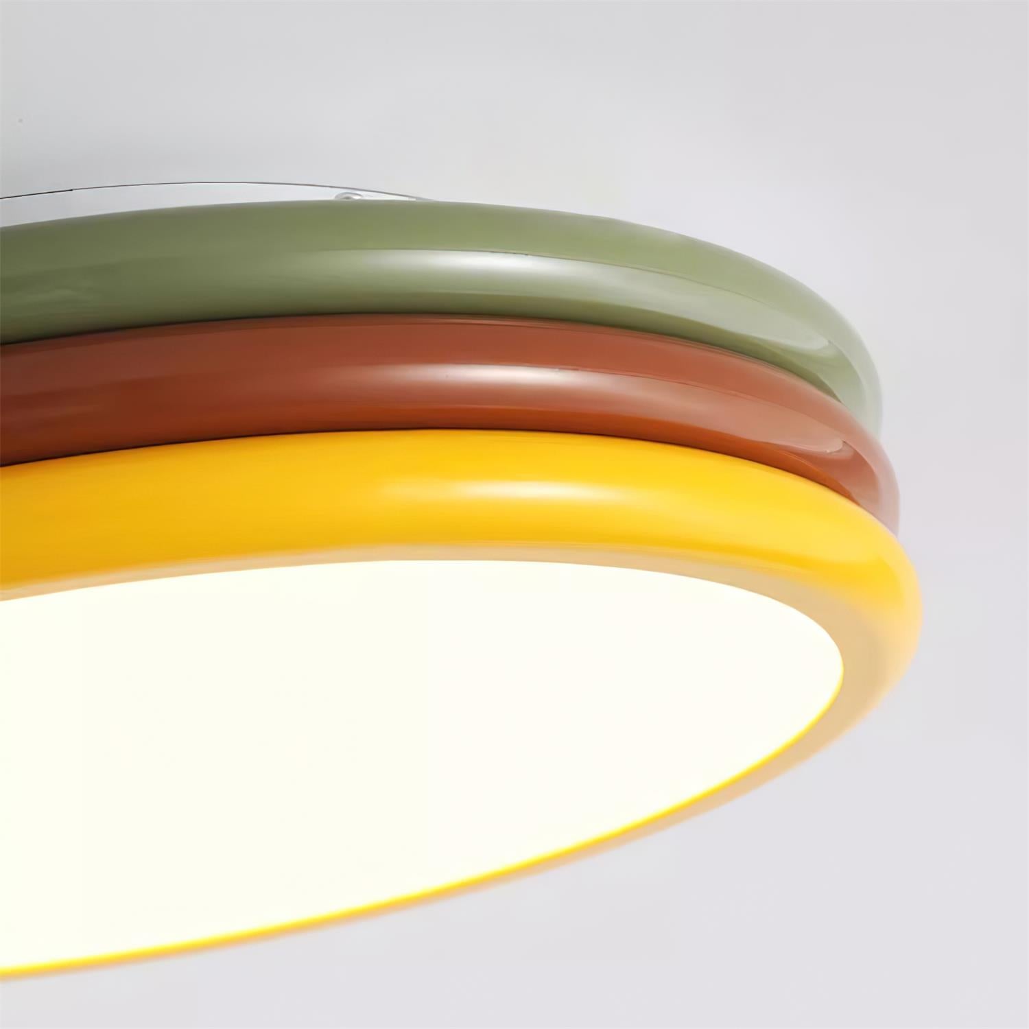 Deckenleuchte Metall Acryl, Rundes Design Warmweiß LED Dimmbar Mehrfarbig
