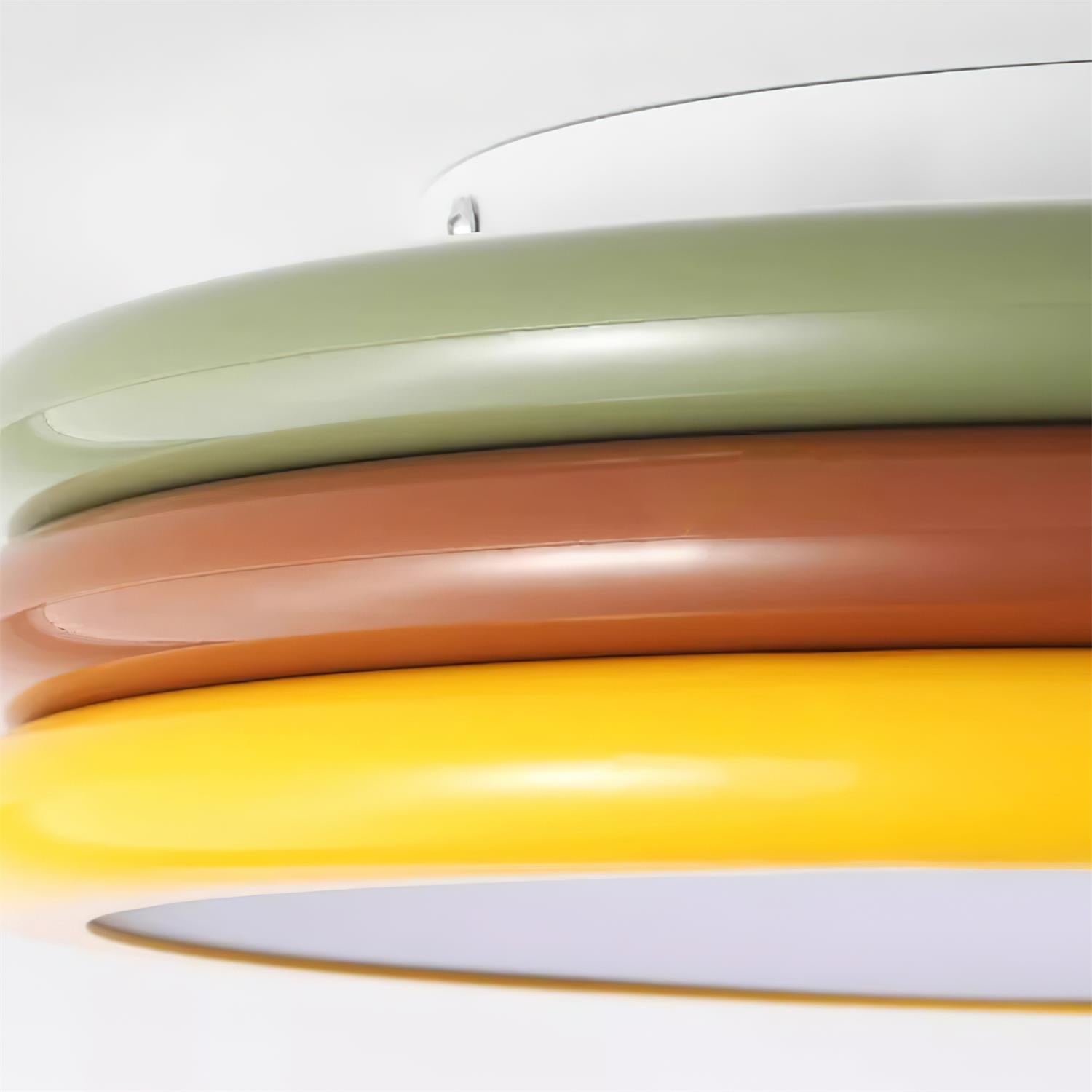 Deckenleuchte Metall Acryl, Rundes Design Warmweiß LED Dimmbar Mehrfarbig